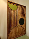 Cıgıl Wood Green Half Moon Ahşap Bohem Tablo 62 x 41