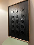 Cıgıl Wood Black Point Ahşap Bohem Tablo 63 x 43