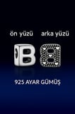 B harf charm 925 ayar gümüş