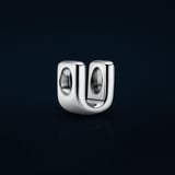U harf charm 925 ayar gümüş
