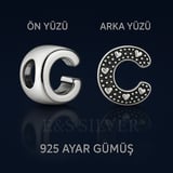 C harf charm 925 ayar gümüş