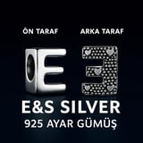 E harf charm 925 ayar gümüş
