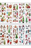 10 Sayfa Yılbaşı Temalı Christmas Geçici Dövme Çocuk Yetişkin Dövmesi