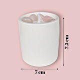 Pembe Kuvars Doğal Taşlı %100 Doğal Soya Wax Dekoratif Kokulu Mum