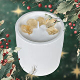 Sitrin Doğal Taşlı %100 Doğal Soya Wax Dekoratif Kokulu Mum