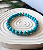 Turkuaz Doğal Taş Bileklik 6mm – Negatif Enerjiden Korur, İç Huzuru Artırır, Şans ve Uğur Getirir