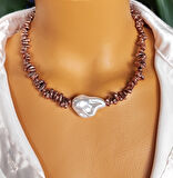 Lav Taşı Ve Yapay Barok İnci Kolye – Doğal Enerji, Şık Tasarım, Negatif Enerji Temizleyici Aksesuar