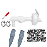 Çift Girişli Gider Çekvalf Adaptörü Ø50 mm | Çamaşır Bulaşık Makinesi Koku ve Haşere Önleyici