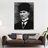 Atatürk Portre Tablosu Mustafa Kemal Atatürk Dikdörtgen Dekoratif Kanvas Tablo-CJ-60