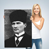 Atatürk Portre Tablosu Mustafa Kemal Atatürk Dikdörtgen Dekoratif Kanvas Tablo-CJ-60