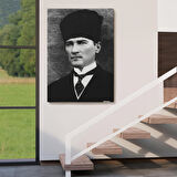 Atatürk Portre Tablosu Mustafa Kemal Atatürk Dikdörtgen Dekoratif Kanvas Tablo-CJ-60