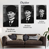 Atatürk Portre Tablosu Mustafa Kemal Atatürk Dikdörtgen Dekoratif Kanvas Tablo-CJ-60