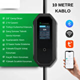 Elektrikli Araba Taşınabilir Şarj Cihazı 7 kw / 32A / Tip-2 / 3x32A Fiş / Monofaze/Çantalı / Ev Tipi Dönüştürücü Kablolu (10 METRE KABLO)