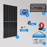 Mini Bağ Evi ve Karavan Solar Güneş Enerji Sistemi 1200W Depolama