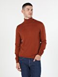 Slim Fit Turuncu Erkek Kazak