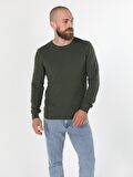 Regular Fit Haki Erkek Kazak