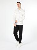 Regular Fit Beyaz Erkek Sweatshirt