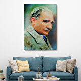 Atatürk Portre Tablosu Mustafa Kemal Atatürk Dikdörtgen Dekoratif Kanvas Tablo-CL-62