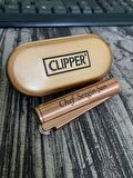 Benzinli Clipper Metal Çakmak Mat Bronz