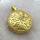 925 AYAR GÜMÜŞ ÇİÇEK MOTİFLİ GOLD MUSKA KOLYE