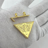 925 AYAR GÜMÜŞ 4 CM ÜÇGEN GOLD MUSKA KABI KOLYE