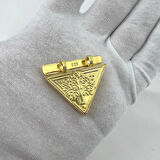 925 AYAR GÜMÜŞ 4 CM ÜÇGEN GOLD MUSKA KABI KOLYE