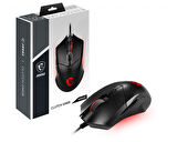 MSI GG CLUTCH GM08 GAMING MOUSE 4.200 DPI PIXART PAW3519 OPTIK SENSOR RED LED 1.8M KABLO AYARLANABILIR AGIRLIK ALTIN KAPLAMA USB BAG