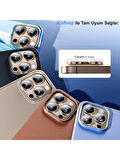 iPhone 16 PRO MAX Uyumlu Metal Çerçeveli Temperli Kamera Lens Koruyucu