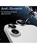 iPhone 16 PLUS Uyumlu Metal Çerçeveli Temperli Kamera Lens Koruyucu
