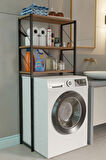Steel Desing Çamaşır Makinesi Üstü Banyo Rafı – 3 Katlı Metal Gövdeli Düzenleyici, Depolama ve Çok Amaçlı Dolap