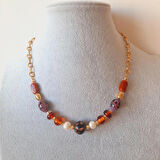 Candy Cam Boncuk Özel Tasarım Paslanmaz Çelik Kolye