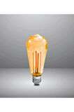 Çizgili Armut Tasarım E27 Rustik Ampul Vintage Amber (KIRILMAZ PLASTİK GÖVDE)