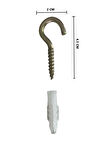 Piton Kanca Açık 20x80 (Boyut 20mm* 45mm) (Avize Tavan Bağlantısı vs. için) 10 adet