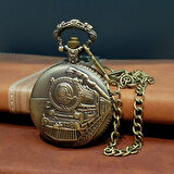 Tren Tasarımlı Köstekli Cep Saati