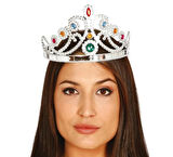 Gümüş Renk Plastik Prenses Tacı Kraliçe Tacı 60 cm