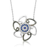 925 Ayar Gümüş Nazarlı Vav Kadın Gümüş Kolye