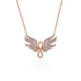925 Ayar Gümüş Rose Melek Kanadı Sonsuzluk Kadın Kolye
