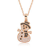 Gümüş Rose Kardan Adam Kadın Kolye