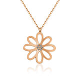 925 Ayar Gümüş Rose Çiçek Kadın Gümüş Kolye