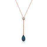 925 Ayar Gümüş Aşk Damlası Kadın Gümüş Kolye