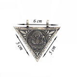 925 Ayar Gümüş Üçgen İçi Açılabilen Osmanlı Arma Muskalık Gümüş Kolye