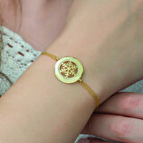 925 Ayar Gümüş Gold Kar Tanesi Bileklik