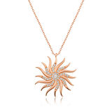 925 Ayar Gümüş Rüzgar Gülü Kadın Gümüş Kolye