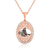 925 Ayar Gümüş Osmanlı Tuğralı Kadın Gümüş Kolye