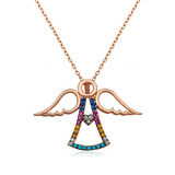 925 Ayar Gümüş Kalpli Melek Kadın Gümüş Kolye