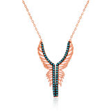 925 Ayar Gümüş Melek Kanadı Kadın Gümüş Kolye