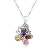 925 Ayar Gümüş Renkli Kelebek Kadın Gümüş Kolye