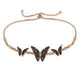 925 Ayar Gümüş Rose Kelebek Asansör Bileklik