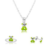 Gümüş Yeşil Ayıcık Çocuk Set