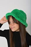 Kız Çocuk Peluş Bucket Şapka